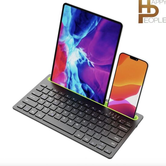 Belaidė klaviatūra su telefono ir planšetės atrama